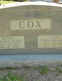 Frances Ellen Harrelson and John Franklin Cox