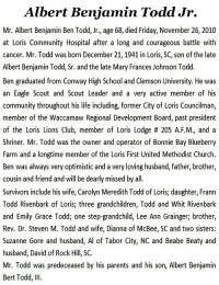 Albert Benjamin Todd Jr. Obit.