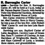 Robert Burroughs Carter Obit.