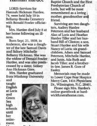 Hannah Hickman Hardee obituary