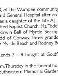 Ella Mae Todd obituary