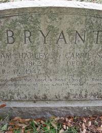 William Harley &amp; Carrie Smith Bryant Headstone, Conway, SC