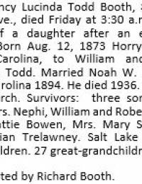Obituary of Nancy (Todd) Booth
