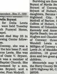 Della Lewis Bryant Obit