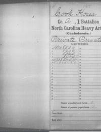 Hosea Cook US Confederate Soldiers Compiled Service Records Envelope