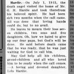 George M Hardie 1915 Obituary