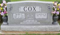 Clarence and Betha Cox headstone