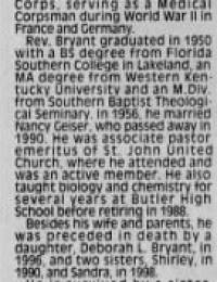 Raymond Keith Bryant obituary