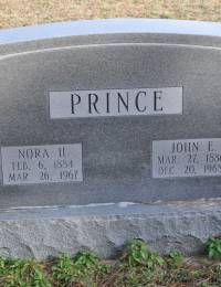 Prince, John Edward &amp; Nora H - marker