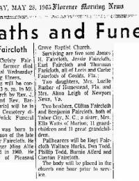 N Christy Faircloth obituary