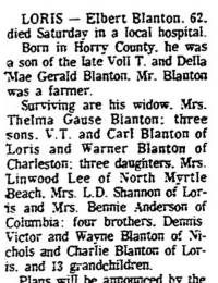 Elbert Blanton Obit.