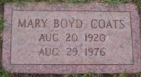 Mary E. Prince Boyd Coats headstone