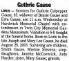 Guthrie Culpepper Gause Obit.