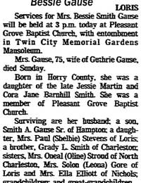 Bessie Smith Obit.