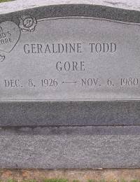 Gore, Geraldin Todd headstone