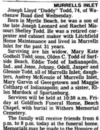 Joseph Todd Obit.