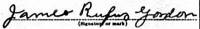 James Rufus Gordon (Sr): Signature