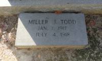Miller J Todd marker in Carter Cemetery