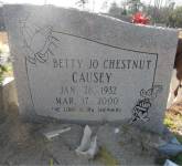 Gravestone of Betty Jo (Chestnut) Causey