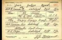 Jesse Judson Bryant WWII Draft Card