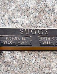 Gravestone of Homer &amp; Ruth (Cooper) Suggs
