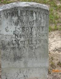 Sarah E Bryant headstone
