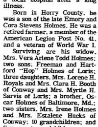 Rufus Ford Holmes Obit.