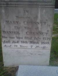 Mary Ready Chestnut headstone