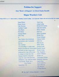 Major Warden&#039;s List