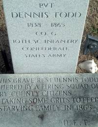 Dennis Todd headstone and plaque